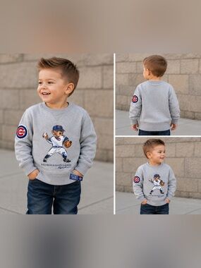 POLO BEAR RALPH LAUREN CHICAGO CUBS CREWNECK SWEATSHIRT TODDLER BOYS 4T